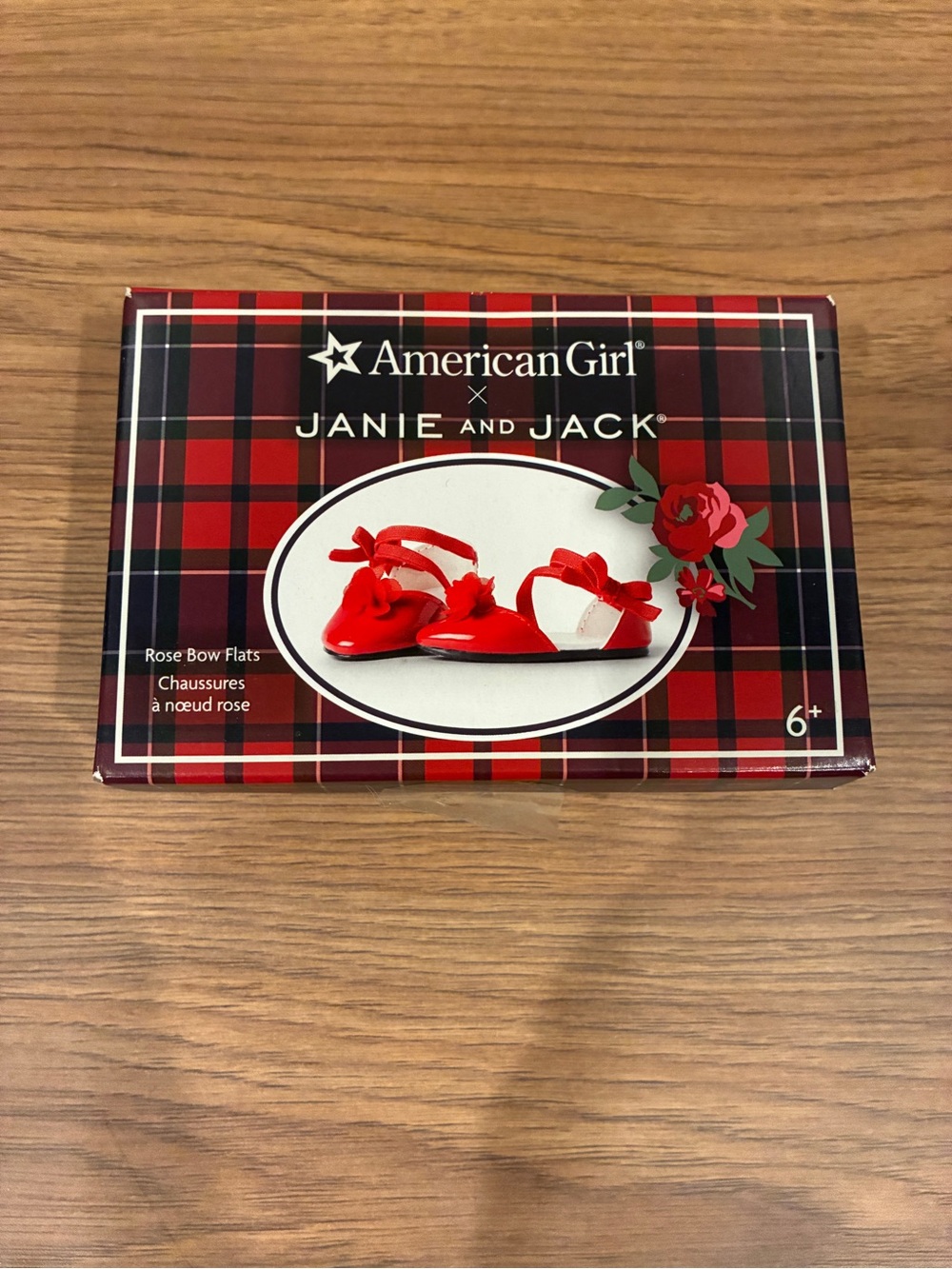 American Girl x Janie and Jack Red Rose Bow Flats for 18 Inch Doll